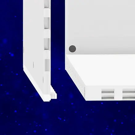 MagSlip miniature wall connecting to a floor without adhesive