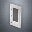 classic thick-frame 3/4 Window Door with fancy-profile frame and brass hardware, shown closed in perspective view