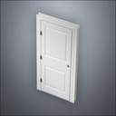 classic thick-frame Carrara Door with fancy-profile frame and brass hardware, shown closed in perspective view