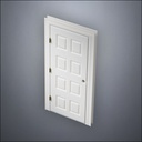 classic thick-frame Eight Box Door with fancy-profile frame and brass hardware, shown closed in perspective view