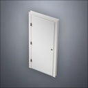 modern thin-frame Plain Door with fancy-profile frame and brass hardware, shown closed in perspective view