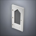 modern thin-frame 3/4 Steepled Window Door with fancy-profile frame and brass hardware, shown closed in perspective view