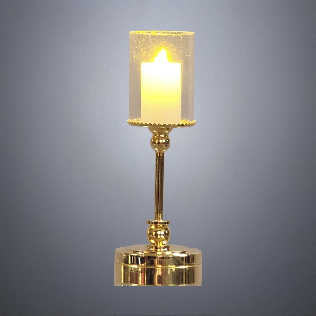 Victorian Twin-Arm Brass Ceiling Light - Battery Operated LED
