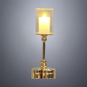 Victorian Twin-Arm Brass Ceiling Light - Battery Operated LED