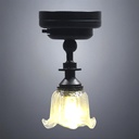Black Ceiling Light with Single Tulip Glass Shade - Battery Operated LED