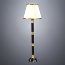 Black and Gold Floor Lamp with White and Gold Cone Shade - Battery Operated LED