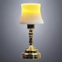 Brass Table Lamp with White Bell Shade - Battery Operated LED