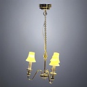 Ceiling Gold Light with Three Bell Shades - Battery Operated LED
