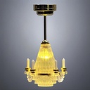 Chandelier with Crystals and Candles Over LED Bulbs - Battery Operated