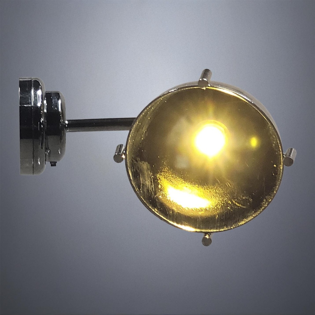 Gunmetal Half-Circle Shade on Swivel Arm Wall Lamp - Battery Operated LED