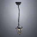 Hanging Square Lantern in Gunmetal Gray, No Glass - Battery Operated LED
