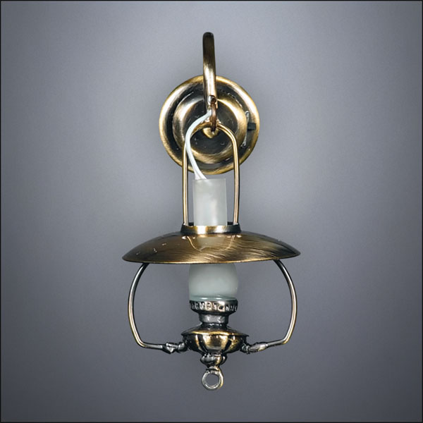 Antique Brass Wall Hurricane Lamp – Battery Operated LED