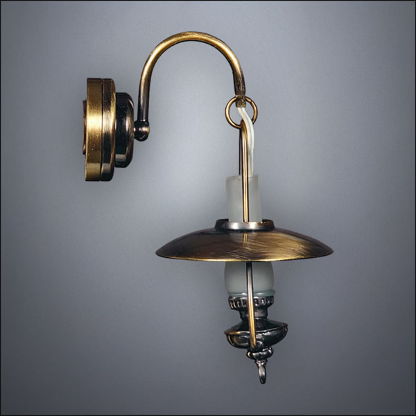 Antique Brass Wall Hurricane Lamp – Battery Operated LED