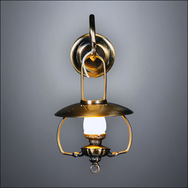 Antique Brass Wall Hurricane Lamp – Battery Operated LED