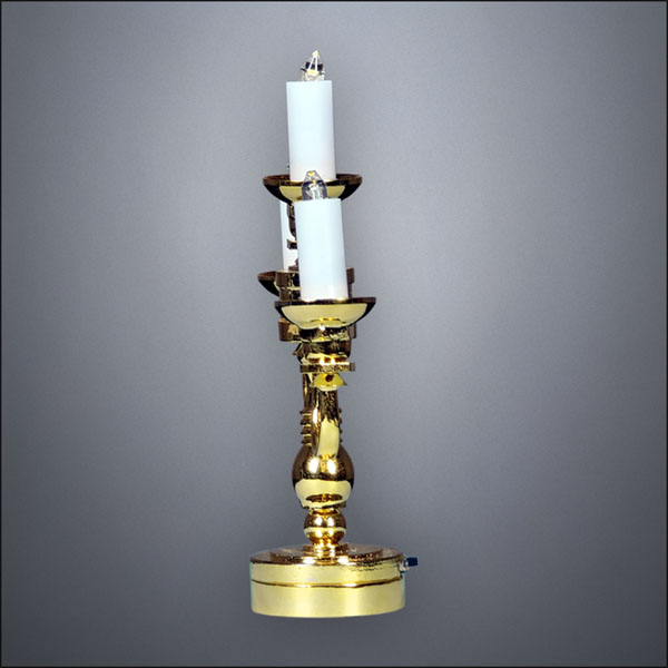 Traditional Brass Three-Arm Candelabra – Battery Operated LED