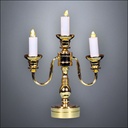 Traditional Brass Three-Arm Candelabra – Battery Operated LED
