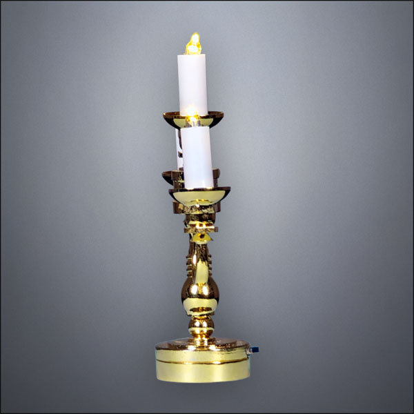 Traditional Brass Three-Arm Candelabra – Battery Operated LED