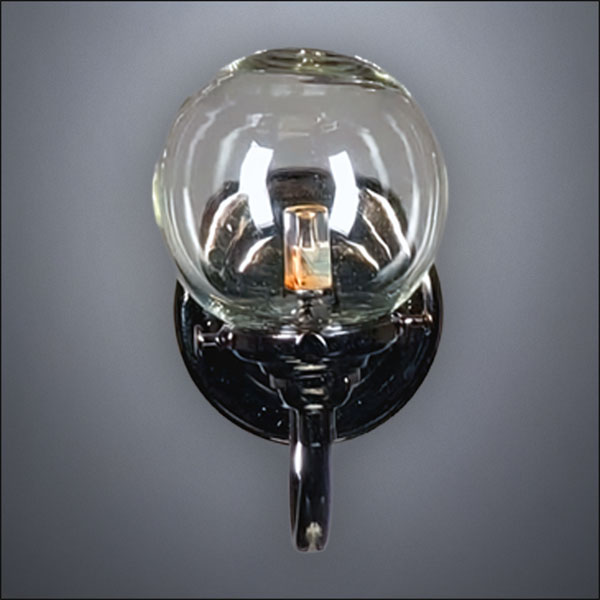 Gunmetal Glass Globe Table Lamp – Battery Operated LED