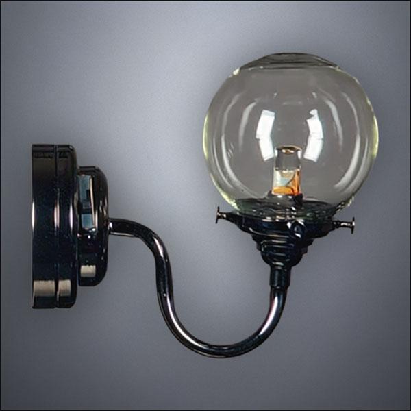 Gunmetal Glass Globe Table Lamp – Battery Operated LED