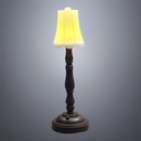 Standing Brown Plastic Floor Lamp with White Bell Shade - Battery Operated LED