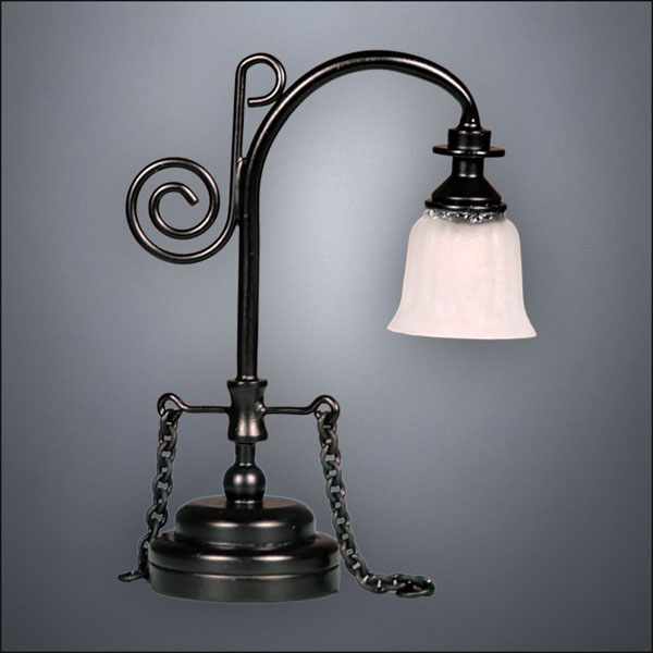 Black Curlicue Ceiling or Table Lamp – Battery Operated LED