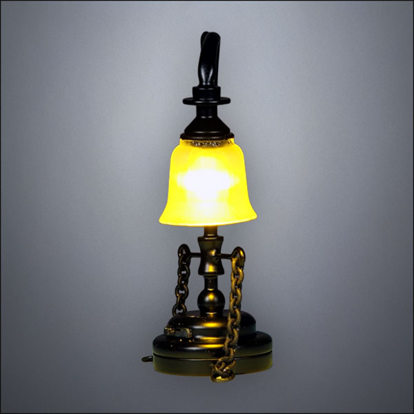 Black Curlicue Ceiling or Table Lamp – Battery Operated LED