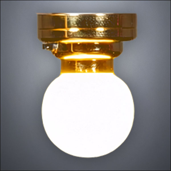 Brass Mini Globe Ceiling Light – Battery Operated LED