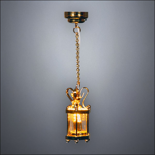 Brass Hanging Lantern Pendant Light – Battery Operated LED