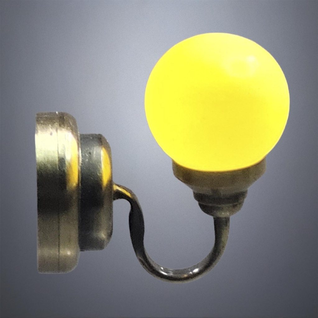 Wall Lamp in Brushed Bronze with White Globe Lights - Battery Operated LED