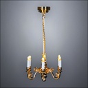 Traditional Brass Six-Arm Chandelier – Battery Operated LED