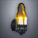 Black Double Candle Wall Sconce with Mirror Back – Battery Operated LED