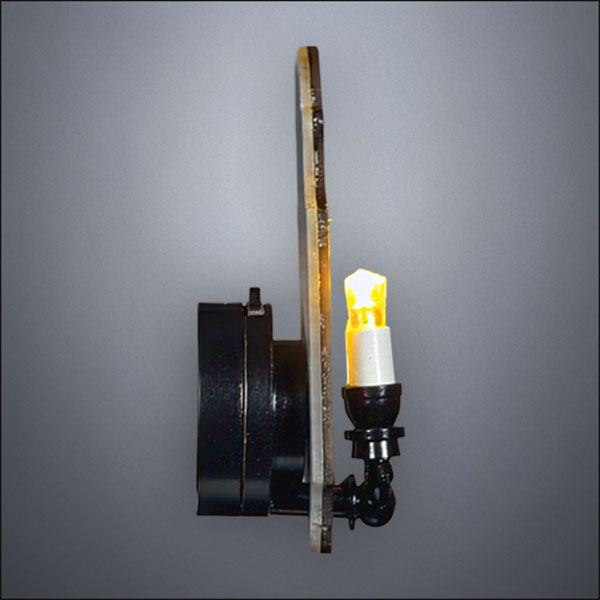 Black Double Candle Wall Sconce with Mirror Back – Battery Operated LED