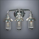 Polished Metal Triple Vanity Wall Light – Battery Operated LED