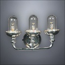 Polished Metal Triple Vanity Wall Light – Battery Operated LED