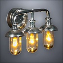 Polished Metal Triple Vanity Wall Light – Battery Operated LED