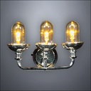 Polished Metal Triple Vanity Wall Light – Battery Operated LED