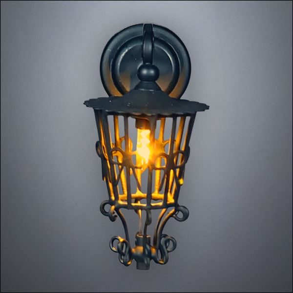 Victorian Black Wall Lantern – Battery Operated LED