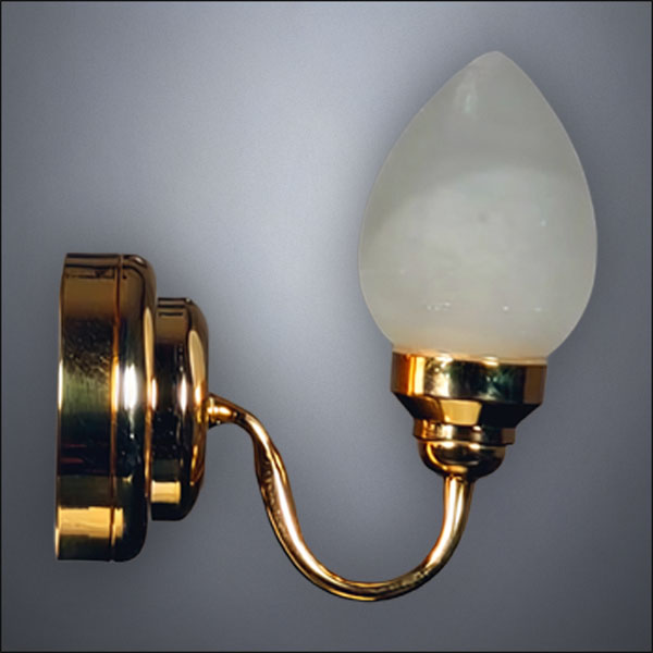 Traditional Brass Teardrop Wall Sconce – Battery Operated LED