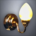 Traditional Brass Teardrop Wall Sconce – Battery Operated LED