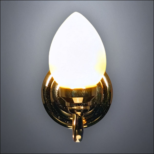Traditional Brass Teardrop Wall Sconce – Battery Operated LED