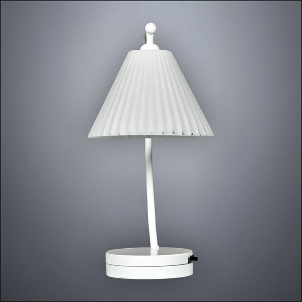 Modern White Curved Desk Lamp – Battery Operated LED