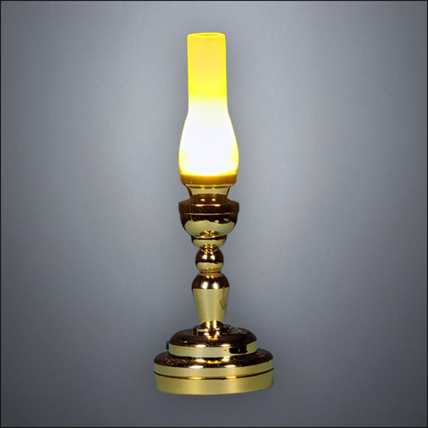 Traditional Brass Hurricane Table Lamp – Battery Operated LED