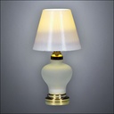 Frosted Glass Table Lamp with White Shade – Battery Operated LED