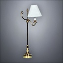 Victorian Brass Floor Lamp with Ribbed Glass Globe – Battery Operated LED