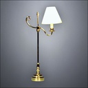Asymmetrical Brass Floor Lamp with White Shade – Battery Operated LED