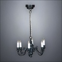 Traditional Brass Six-Arm Chandelier – Battery Operated LED