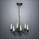 Traditional Brass Six-Arm Chandelier – Battery Operated LED