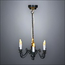Traditional Brass Six-Arm Chandelier – Battery Operated LED