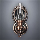 Wall-mounted Glass Hurricane Lamp with Antique Bronze Reflector - Battery Operated LED