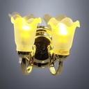 Wall Lamp with Twin Tulip Shades - Battery Operated LED